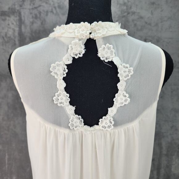Altar’d State Slip Dress Women SMALL Off-White Lace Sleeveless Knee Length Lined - Picture 7 of 15